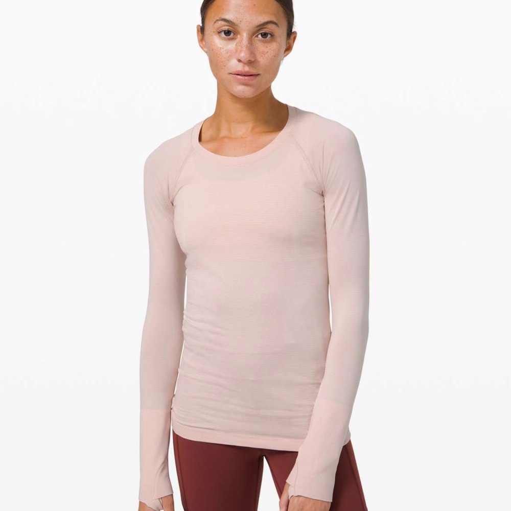 lululemon athletica Long Sleeve Top in Light Pink